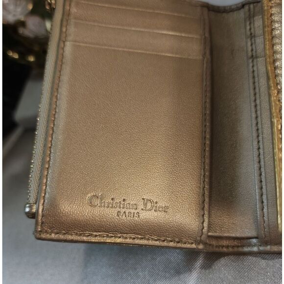 Authentic Dior Cannage Gold Wallet w/ Unbranded Conversion Chain - Picture 17 of 17